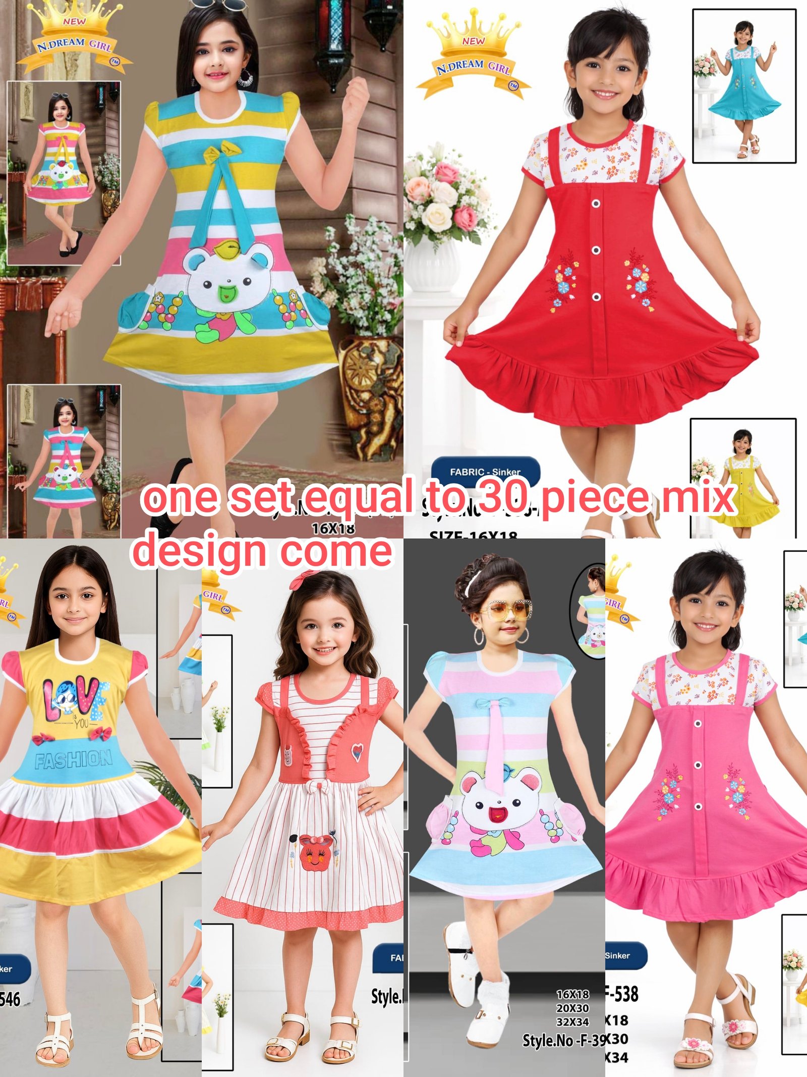 30 piece Four designs DR frock 20x30